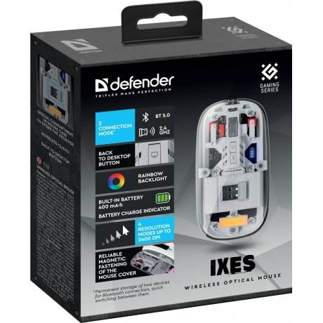 Мышь Defender IXES MM-999 LED TRANSPORENT (52999) - фото 6