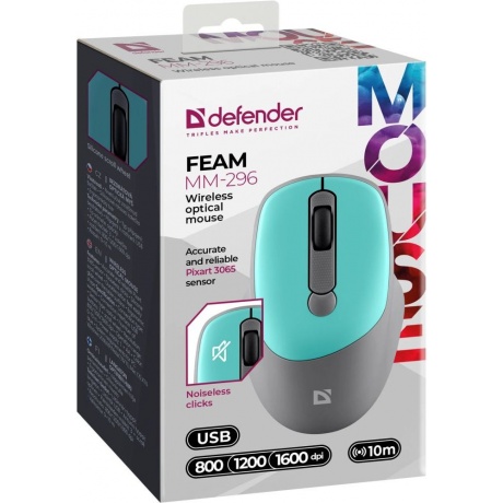 Мышь Defender FEAM MM-296 MINT (52294) - фото 6