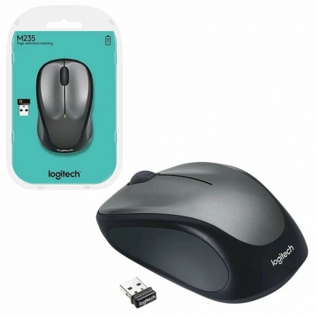 Мышь LOGITECH M235 серая (910-002692) - фото 11