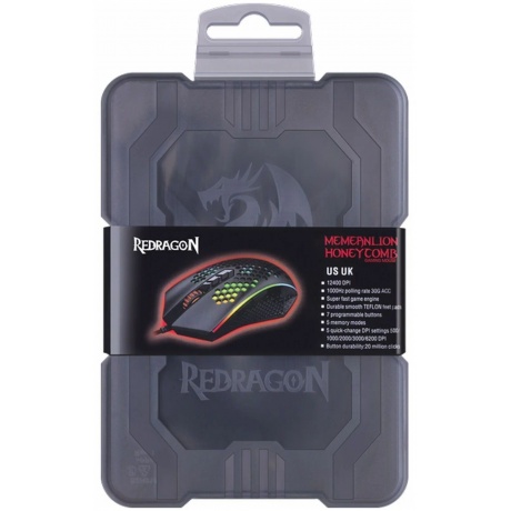 Мышь Redragon MEMEANLION HONEYCOMB чёрная - фото 10