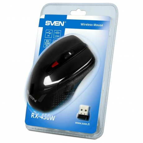 Мышь SVEN RX-450W чёрная (SV-021825) - фото 10