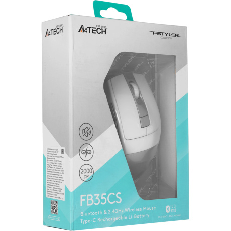 Мышь A4Tech Fstyler FB35CS USB Icy White - фото 15