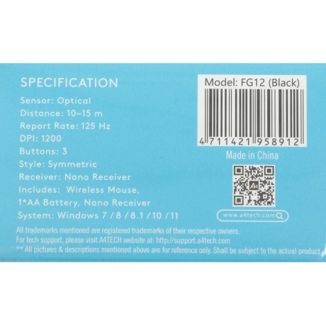 Мышь A4Tech Fstyler FG12 Black - фото 7