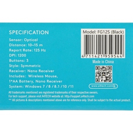 Мышь A4Tech Fstyler FG12S USB Black - фото 10