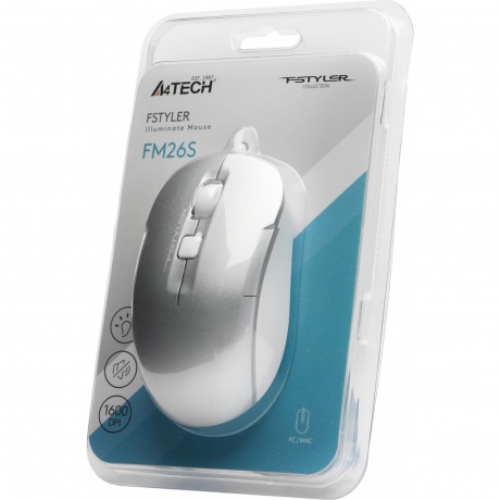 Мышь A4Tech Fstyler FM26S Icy White - фото 25