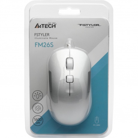 Мышь A4Tech Fstyler FM26S Icy White - фото 26