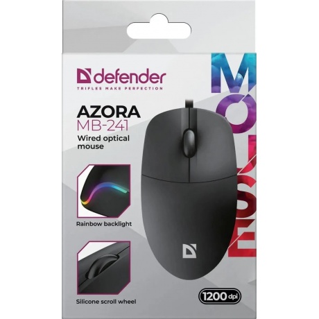Мышь Defender Azora MB-241 Black 52241 - фото 3