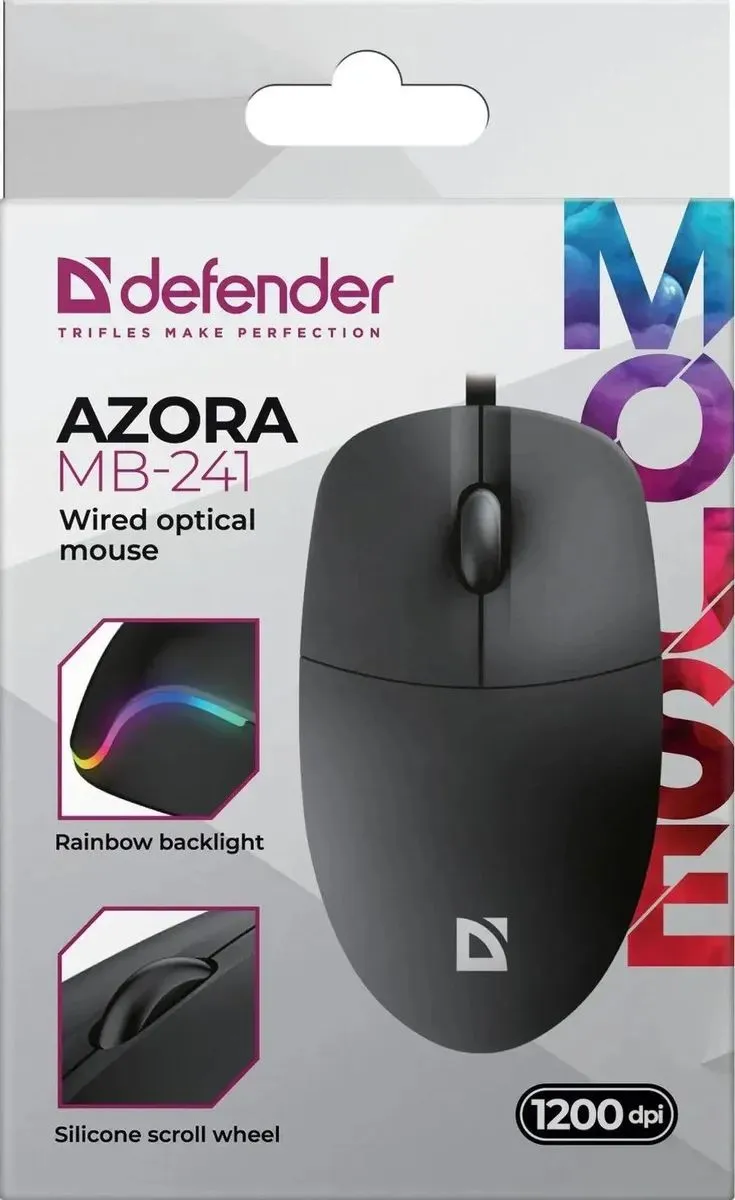 Мышь Defender Azora MB-241 Black 52241 - фото 3