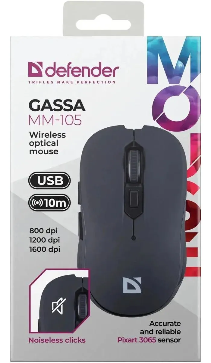 Мышь Defender Gassa MM-105 Black 52105 - фото 5