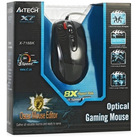 Компьютерная мышь A4Tech X-718BK черный - фото 5