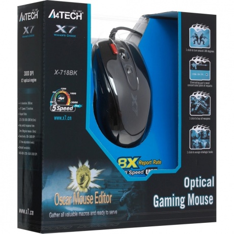 Компьютерная мышь A4Tech X-718BK черный - фото 8