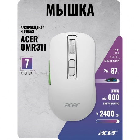 Мышь Acer OMR311 белый (ZL.MCECC.034) - фото 15