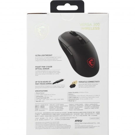 Мышь беспроводная MSI VERSA 300 (S12-4301260-CLA) black - фото 16