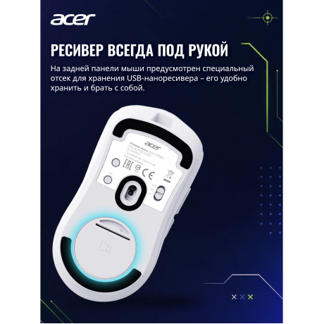 Мышь Acer OMR401 ZL.MCECC.05D белый - фото 13