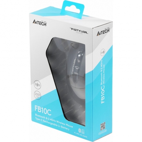 Мышь A4Tech Fstyler FB10C черный (FB10C STONE BLACK) - фото 2