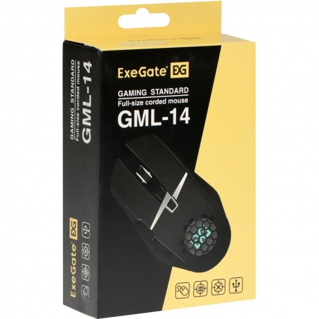 Мышь ExeGate Gaming Standard Laser GML-14 черная (EX289490RUS) - фото 5