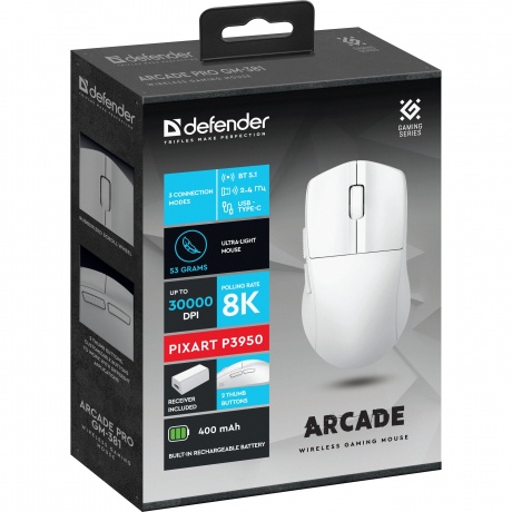 Мышь Defender Arcade PRO GM-381 white (52384) - фото 3