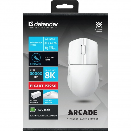 Мышь Defender Arcade PRO GM-381 white (52384) - фото 4
