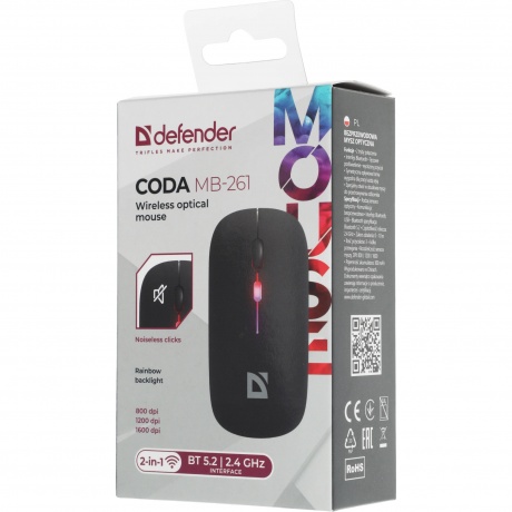 Мышь Defender Coda MB-261 black (52261) - фото 15