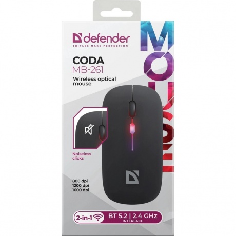 Мышь Defender Coda MB-261 black (52261) - фото 6