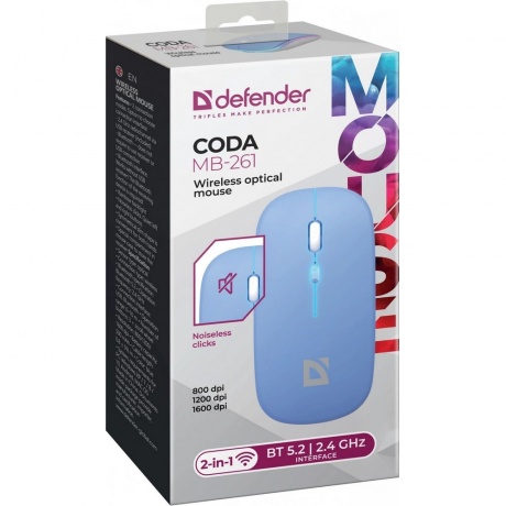 Мышь Defender Coda MB-261 blue (52263) - фото 6
