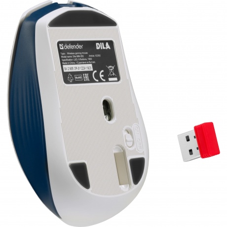Мышь Defender Dila MM-282 blue/white (52282) - фото 5
