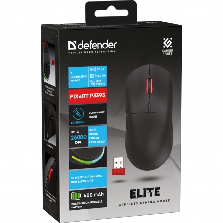 Мышь Defender Elite GM-212 black (52212) - фото 5