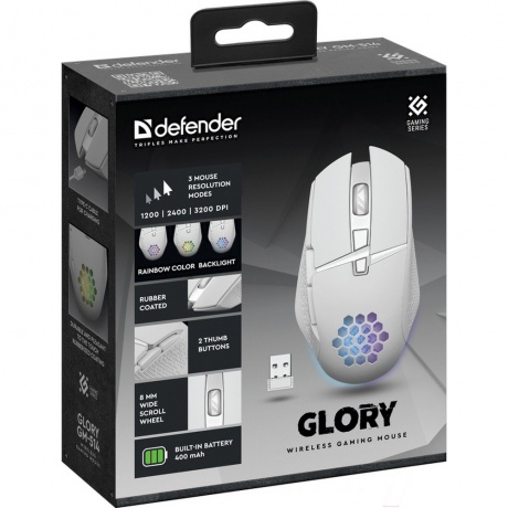Мышь Defender Glory GM-514 white (52513) - фото 6