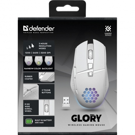 Мышь Defender Glory GM-514 white (52513) - фото 7