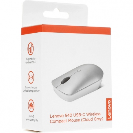 Мышь Lenovo 540 USB-C светло-серый (GY51D20869) - фото 7