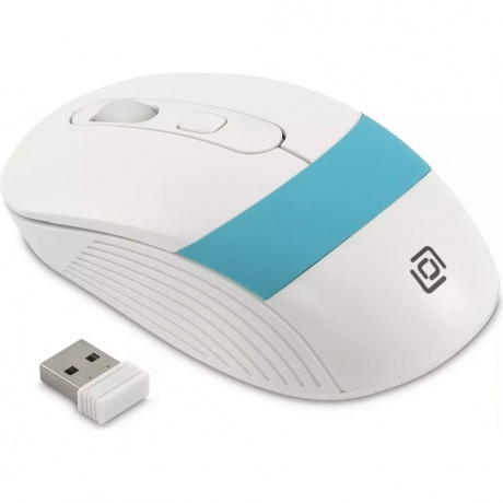 Мышь Оклик 310MW белый/синий (1869094) - фото 2