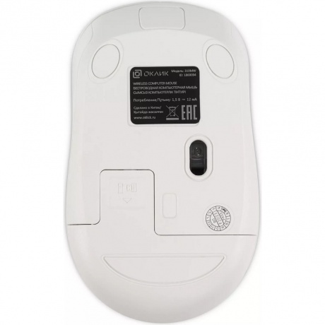 Мышь Оклик 310MW белый/синий (1869094) - фото 6