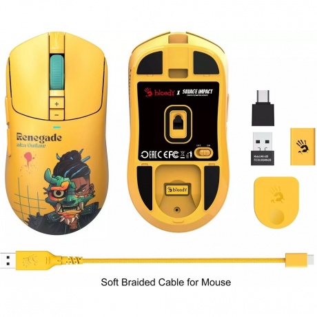 Мышь A4Tech Bloody R72 Ultra желтый - фото 7