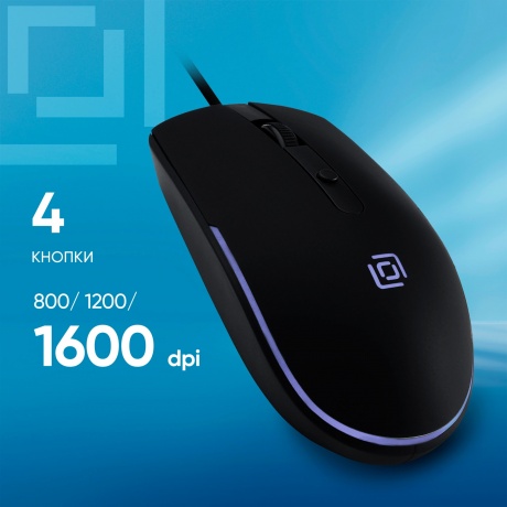 Мышь Оклик 100M черный (1909417) - фото 9