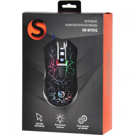 Мышь SunWind SW-M705G черный (1422391) - фото 10