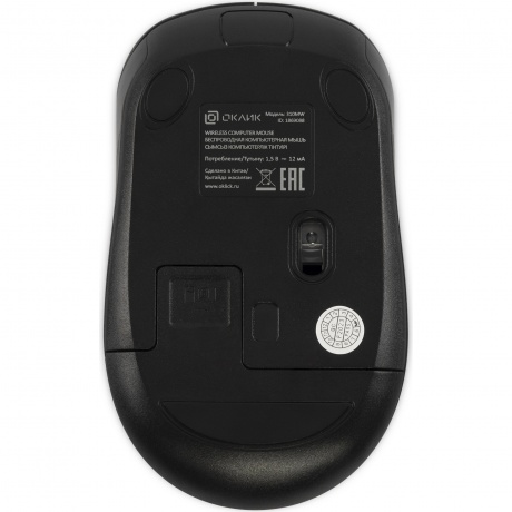 Мышь Оклик 310MW черный/серый (1869088) - фото 6