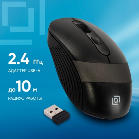 Мышь Оклик 310MW черный/серый (1869088) - фото 7