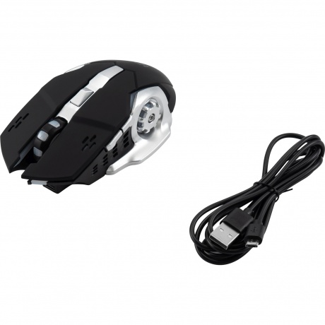 Мышь Оклик 770GW черный/серебристый - фото 12