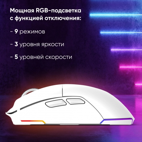 Мышь Оклик 900GMW белый - фото 24