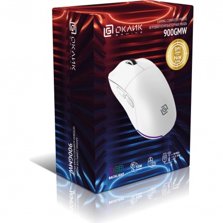 Мышь Оклик 900GMW белый - фото 4