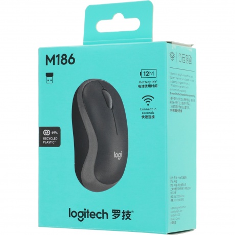 Мышь Logitech M186 черный/серый (910-004131) - фото 15