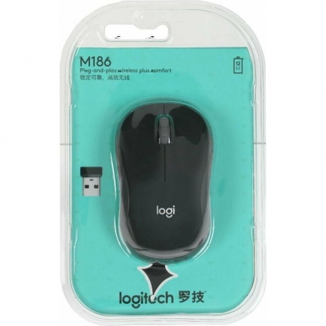 Мышь Logitech M186 черный/серый (910-004131) - фото 7