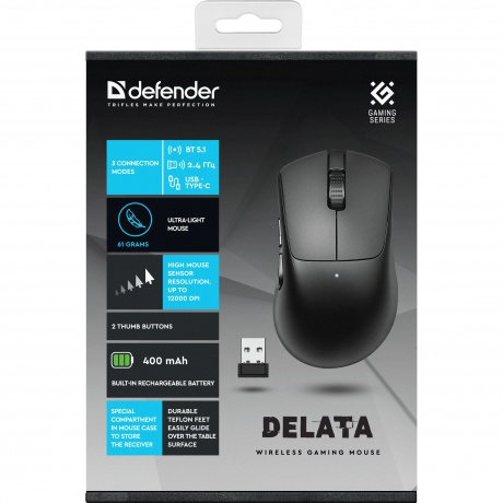 Мышь Defender Delata GM-082 черный (52082) - фото 11