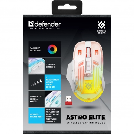 Мышь беспроводная Defender Astro Elite GM-056 white (52056) - фото 7