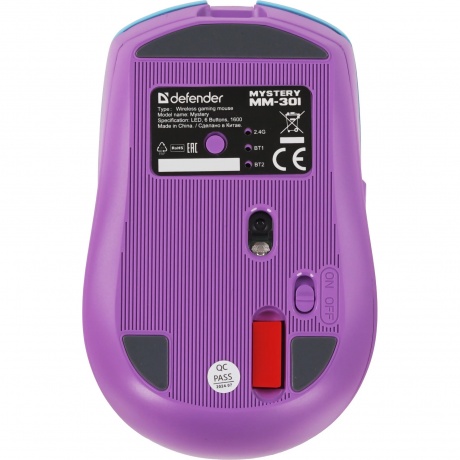 Мышь беспроводная Defender Mystery MM-301 violet (52301) - фото 4