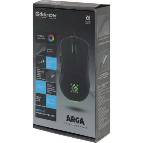 Мышь проводная Defender Arga GM-049 black (52049) - фото 16