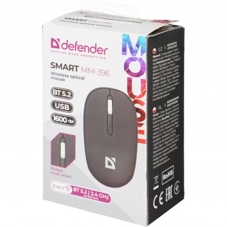 Мышь беспроводная Defender Smart MM-396 black (52396) - фото 11