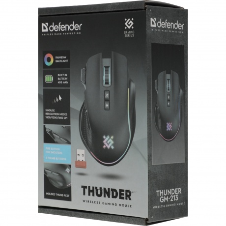 Мышь беспроводная Defender Thunder GM-213 black (52213) - фото 15
