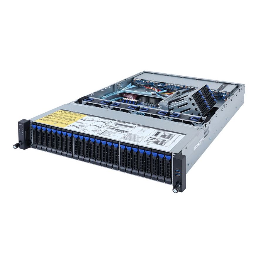 Серверная платформа Gigabyte 2U R262-ZA0 серверная платформа 2u dell poweredge r750 16x2 5 2xgold 6354 3g 18c 2x32gb rdimm 3200 1x480 sata ssd ri h755 idrac9 ent 3fh riser 57414 dp 1