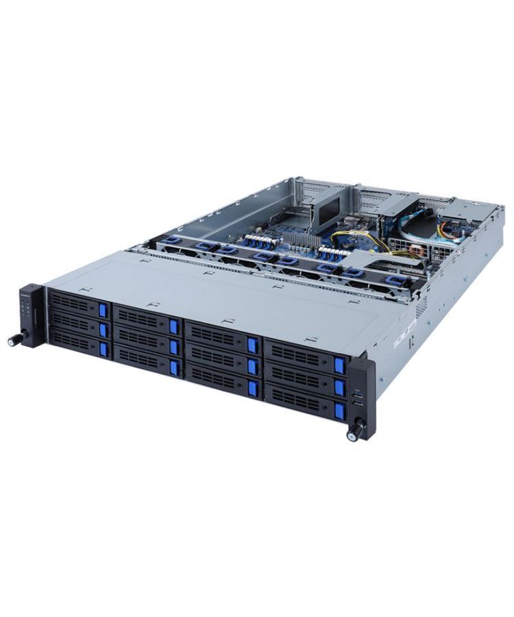 Серверная платформа Gigabyte 2U R262-ZA1 серверная платформа 2u dell poweredge r750 16x2 5 2xgold 6354 3g 18c 2x32gb rdimm 3200 1x480 sata ssd ri h755 idrac9 ent 3fh riser 57414 dp 1